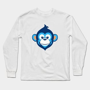 Happy Blue Monkey Long Sleeve T-Shirt